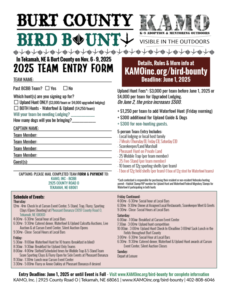 2025 Flyer Burt County Bird Bounty Hunt