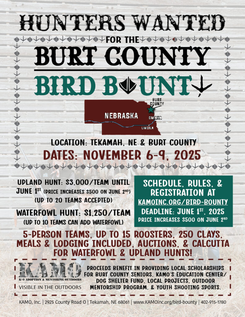 2025 Flyer Burt County Bird Bounty Hunt